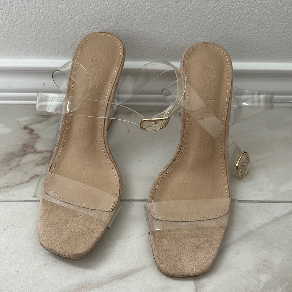 NEW Boohoo Clear Wedge Heel